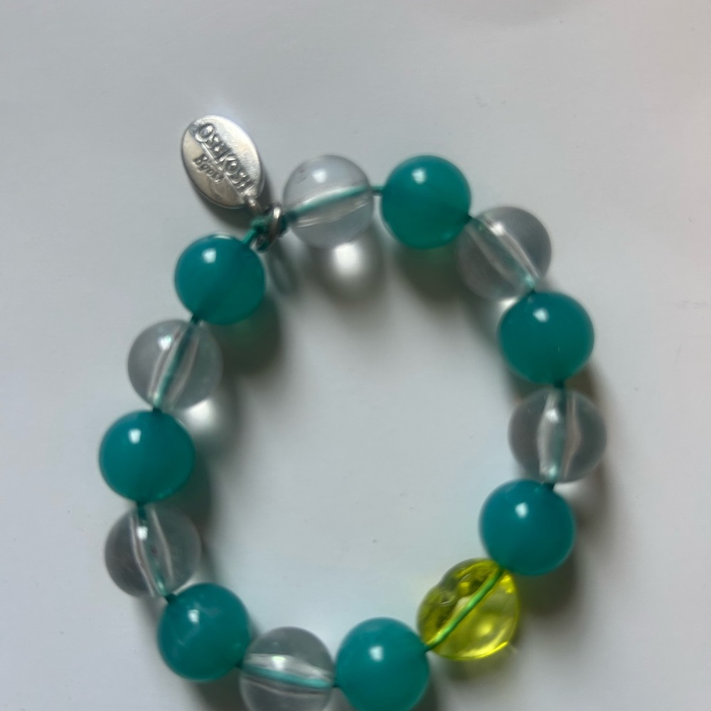 OshKosh B'gosh Teal and Clear Beaded Bracelet - Picture 2 of 3